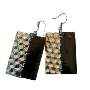 Black and Silver 2 tone Earrings